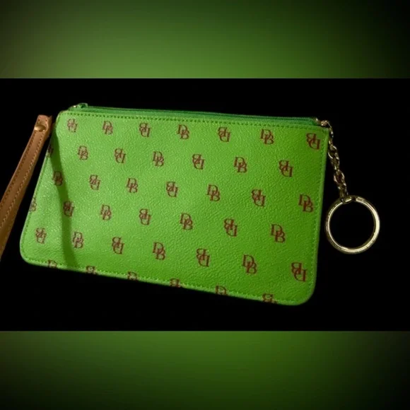 Dooney & Bourke Lime Green Logo Wristlet - Picture 4 of 8